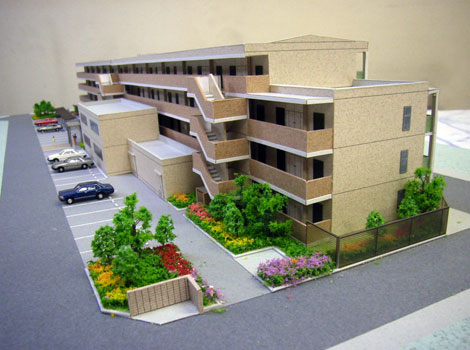 小型集合住宅模型-大学寮